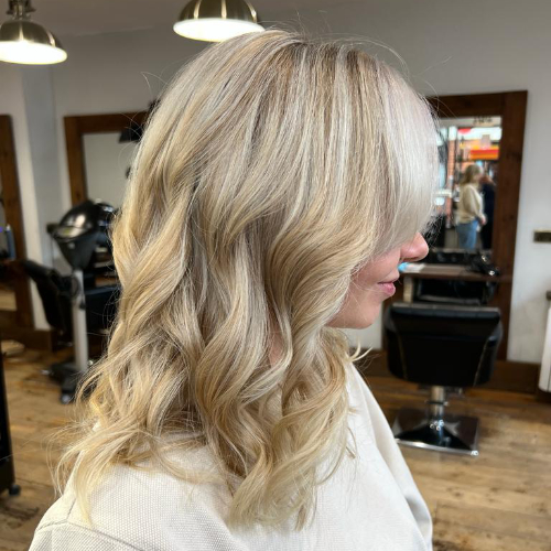 An example of our hair highlighting service